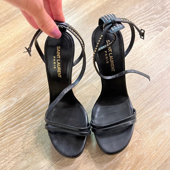 Saint Laurent : Jane Ankle Strap Heels - Picture 6 of 11